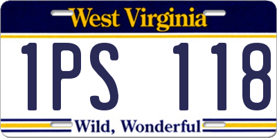 WV license plate 1PS118