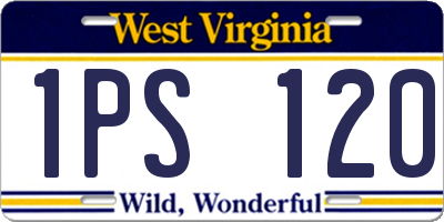 WV license plate 1PS120