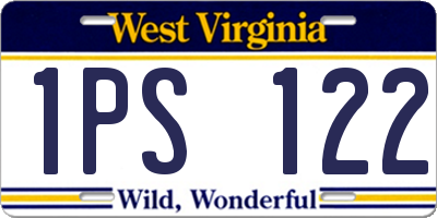WV license plate 1PS122