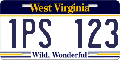 WV license plate 1PS123