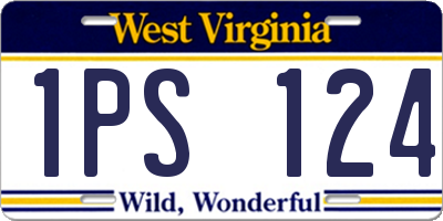 WV license plate 1PS124