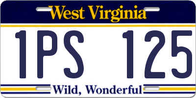 WV license plate 1PS125