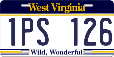 WV license plate 1PS126