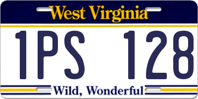 WV license plate 1PS128