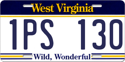 WV license plate 1PS130