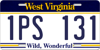 WV license plate 1PS131