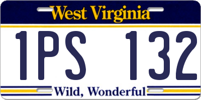 WV license plate 1PS132