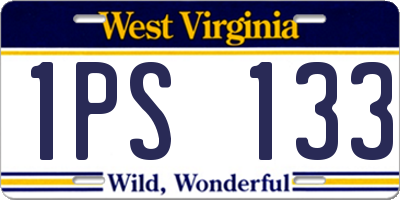WV license plate 1PS133