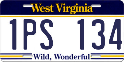 WV license plate 1PS134