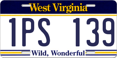 WV license plate 1PS139