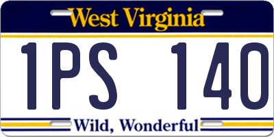 WV license plate 1PS140