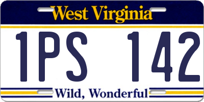 WV license plate 1PS142