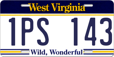 WV license plate 1PS143