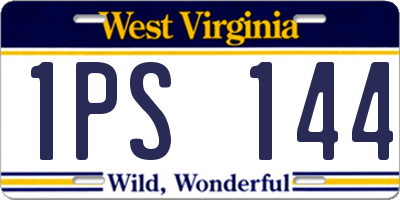 WV license plate 1PS144