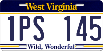 WV license plate 1PS145