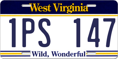 WV license plate 1PS147