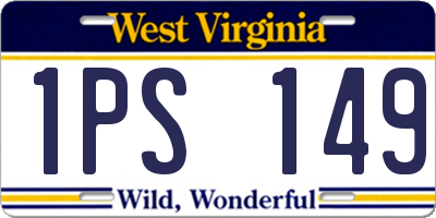 WV license plate 1PS149