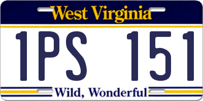 WV license plate 1PS151