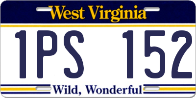 WV license plate 1PS152