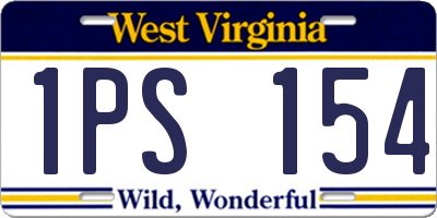 WV license plate 1PS154