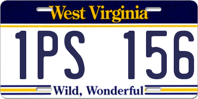 WV license plate 1PS156
