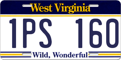 WV license plate 1PS160
