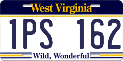 WV license plate 1PS162