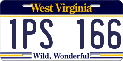 WV license plate 1PS166