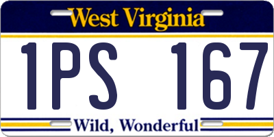WV license plate 1PS167