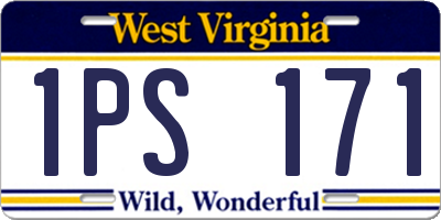 WV license plate 1PS171