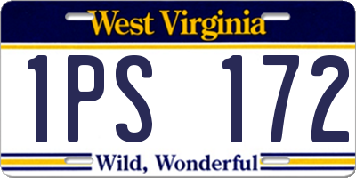 WV license plate 1PS172