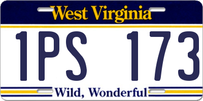 WV license plate 1PS173