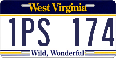 WV license plate 1PS174