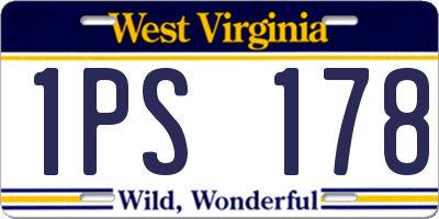 WV license plate 1PS178
