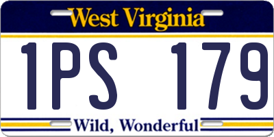 WV license plate 1PS179