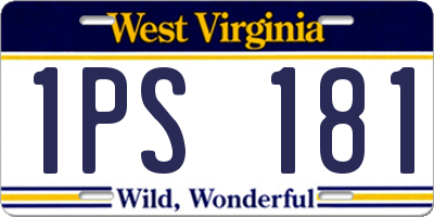 WV license plate 1PS181