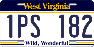 WV license plate 1PS182