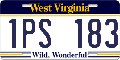 WV license plate 1PS183