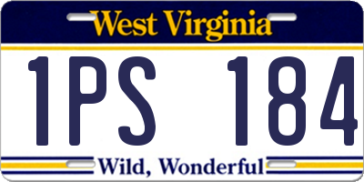 WV license plate 1PS184