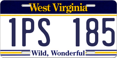 WV license plate 1PS185