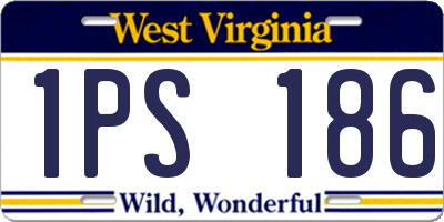 WV license plate 1PS186