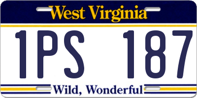 WV license plate 1PS187
