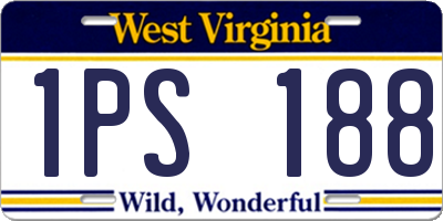 WV license plate 1PS188