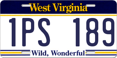 WV license plate 1PS189
