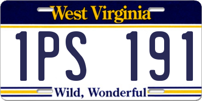 WV license plate 1PS191