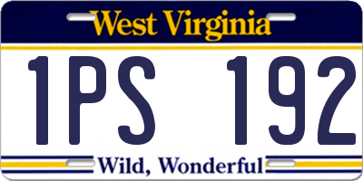 WV license plate 1PS192