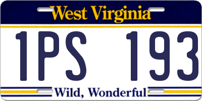 WV license plate 1PS193