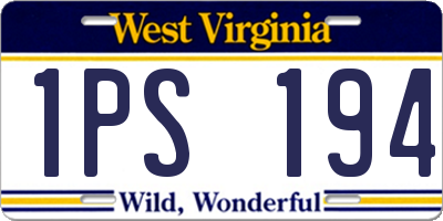 WV license plate 1PS194