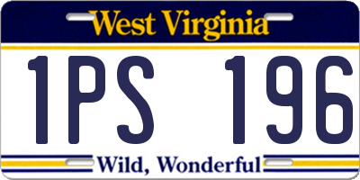 WV license plate 1PS196