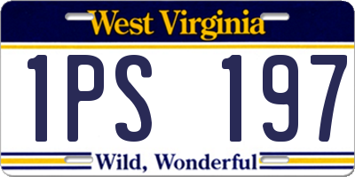 WV license plate 1PS197